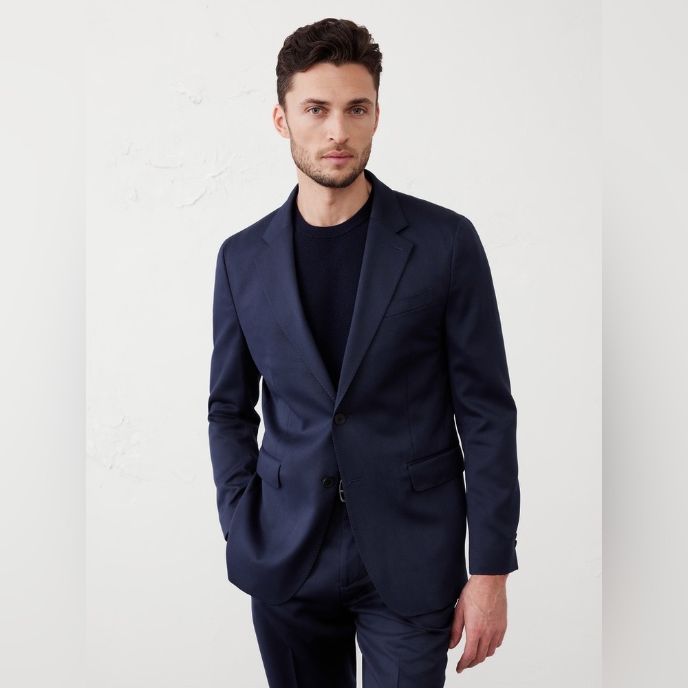 NWT! Banana Republic  NAVY LUXE WOOL-BLEND SUIT JACKET - Size 42R 🎪